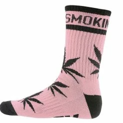DGK 'Stay Smokin' Crew Socks Single Pair - Pink/Black