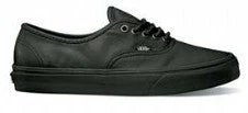 Vans Authentic Italian Leather Black Black School Shoes